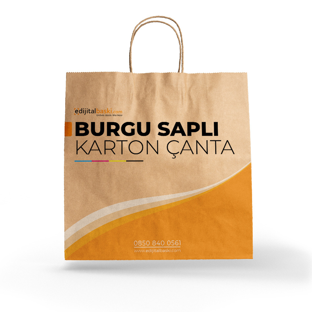 Burgu Saplı Karton Çanta